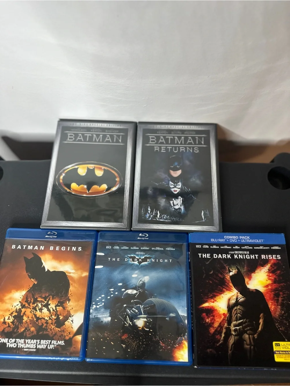 Batman Movie Collection Lot Blu-ray/DVD Dark Knight Trilogy + Batman 1989